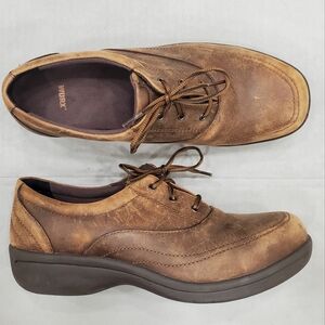 Red Wing Worx oxford shoes women's 10 brown distressed leather slip resistant